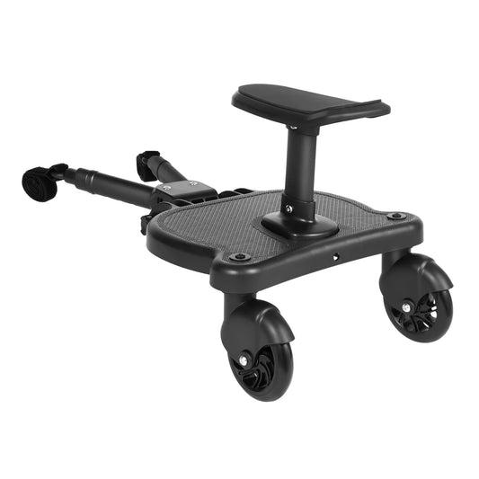 3-7 Years Old Children Black Stroller Board Universal Stroller Ride Board Buggy Wheeled Board Seat Ped for Walks, Play, Shopping
