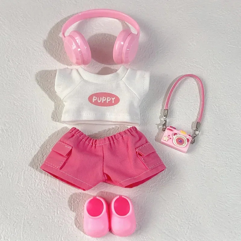 For 17cm labubu Cute Decoration Little Cloths v1/v2/v3 baby clothes cool sweater doll can be worn for labubu accessorie