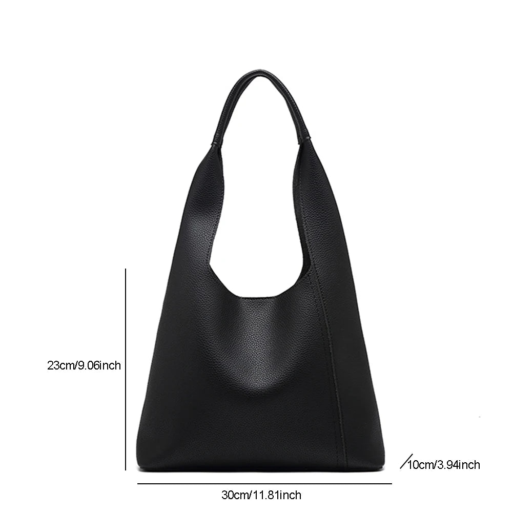Shoulder Purse for Women Magnetic Closure Top Handle Handbag PU Leather Large Capacity Solid Hobo Bag for Work Travel