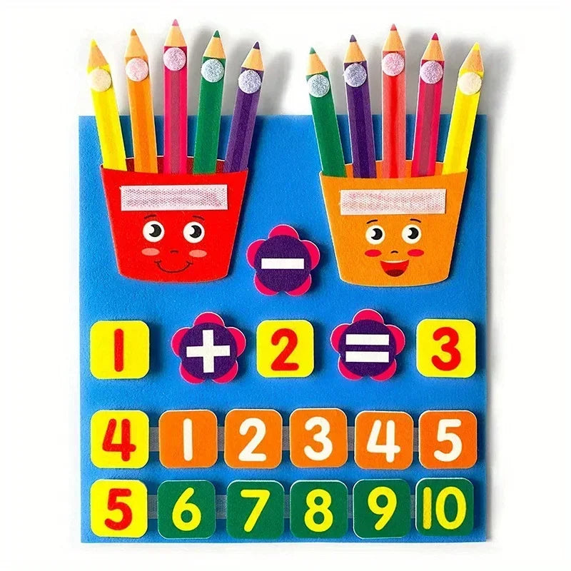 2 Pcs Kid Pencil Shape Toys Felt Finger Numbers Math Toy Children Counting Early Learning for kids Develop Christmas Gifts