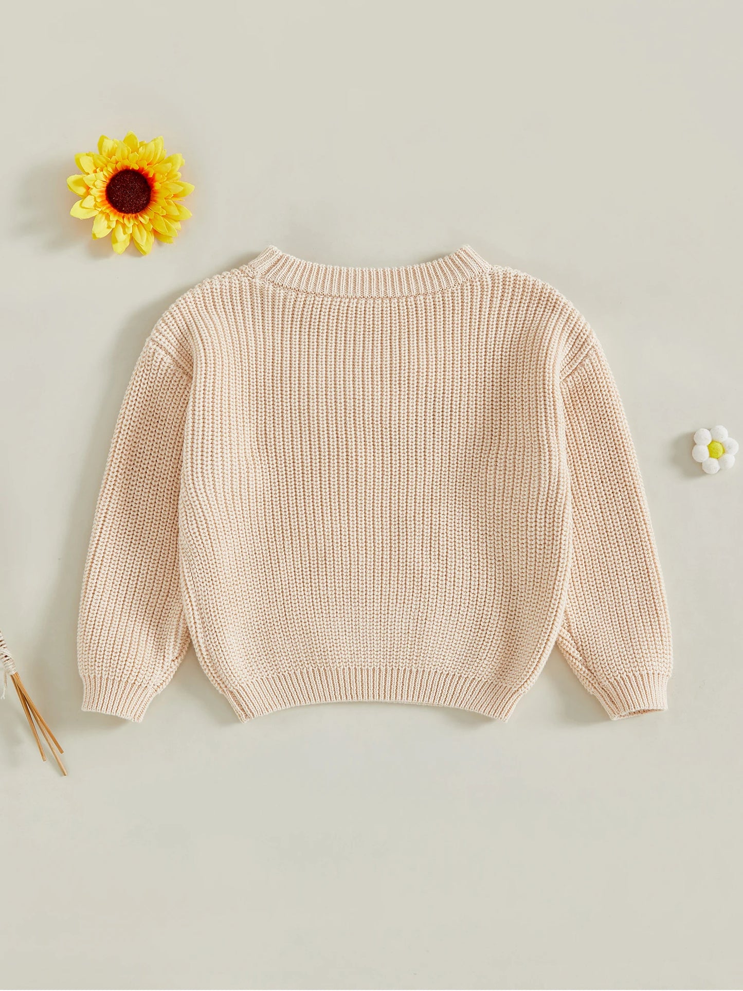 Toddler Girl Winter Sweater Cute Animal Embroidery Long Sleeve Crew Neck Cozy Birthday Knitwear Warm Pullover Jumper