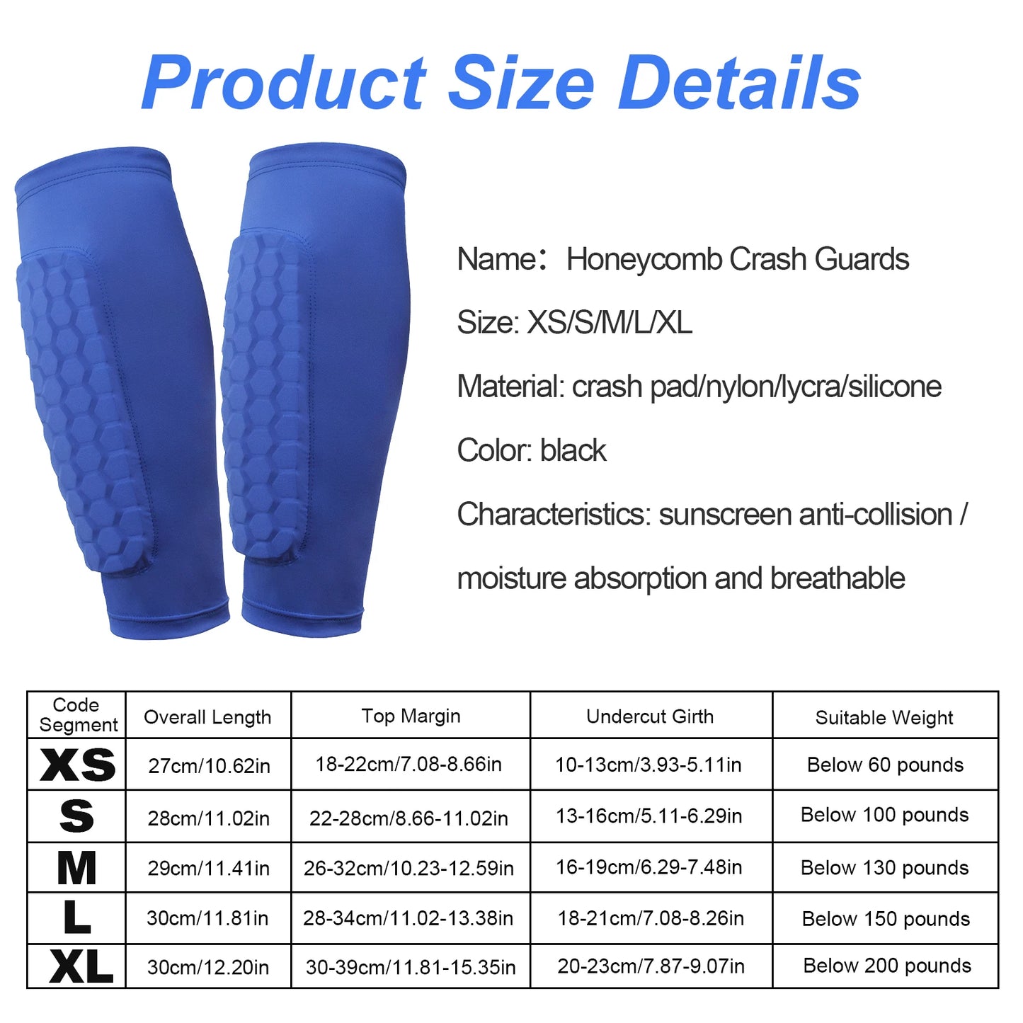 Shin Defender with Honeycomb Pads Soccer Shin Pads Ergonomic Lightweight Calf Protective Gear for Boys Girls Men Women