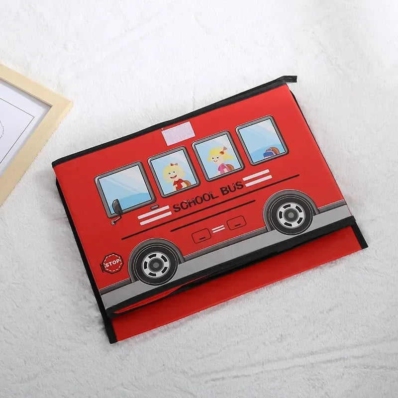 cartoon car storage box foldable clothes integral box non-woven film covered toy sundry storage box storage organizer