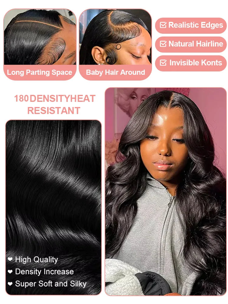 36 40 Inch 13x6 Hd Lace Frontal Human Hair Wig 13x4 Body Wave Human Hair Wigs For Women Pre Plucked Lace Front Human Hair Wig ﻿