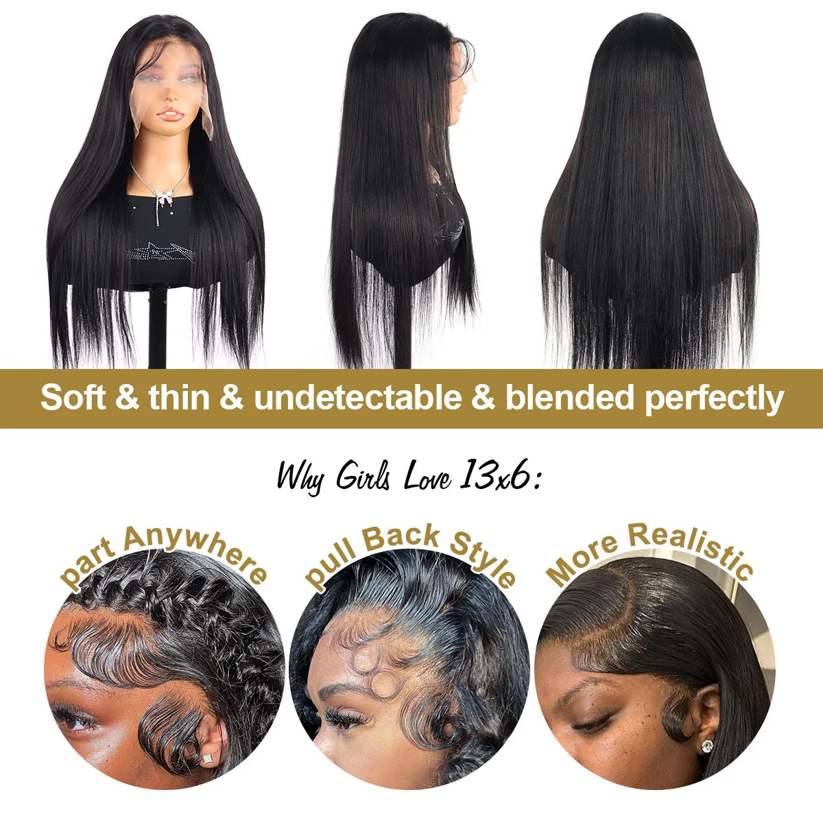 200 Density Brazilian 30 40 Inch Bone Straight 13x5 13x6 HD Lace Front 100% Human Hair Wigs Black Raw Lace Frontal Wig For Women