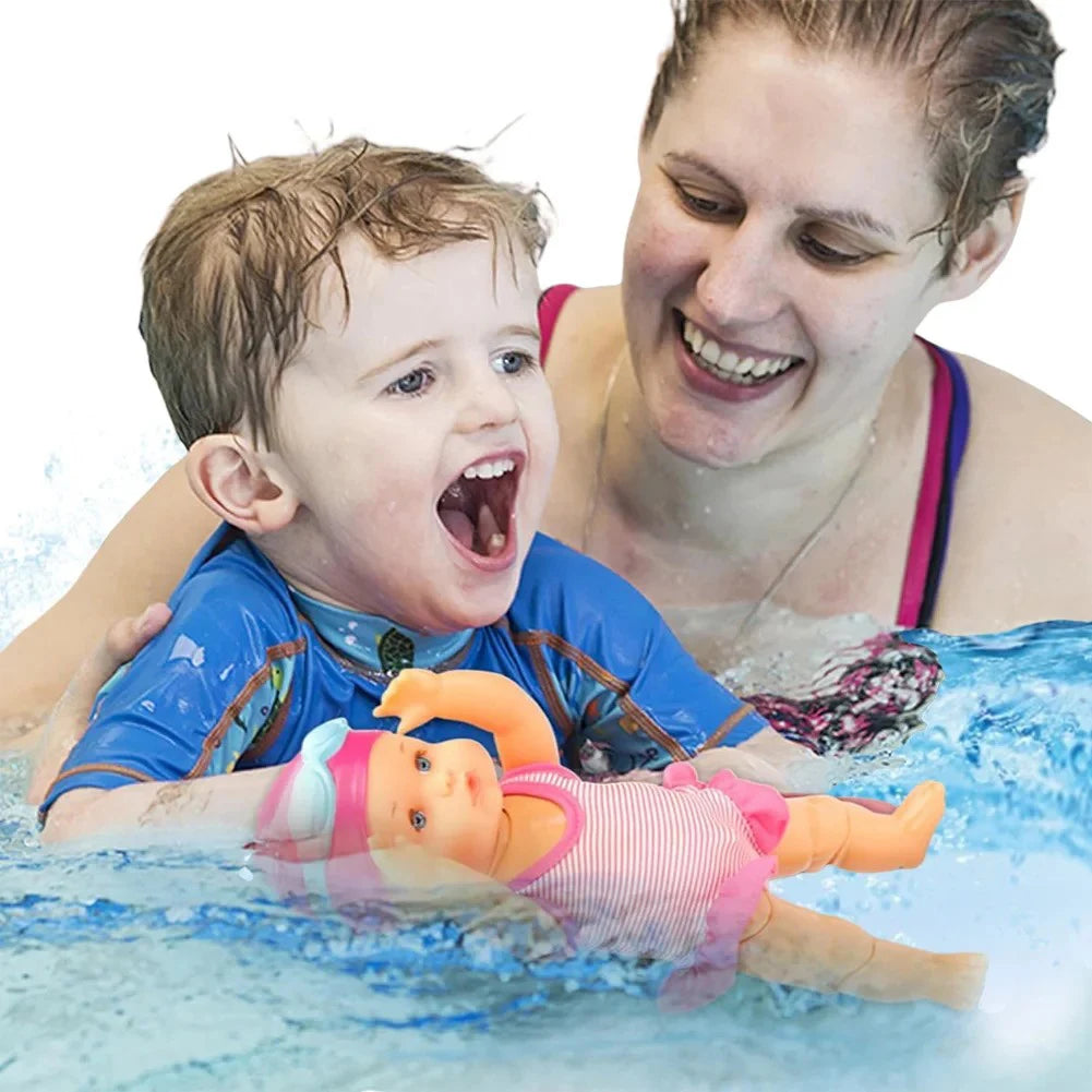 Swimmer Doll Waterproof Kids Bathroom Bath Toy with Movable Joint and Detachable Suit for Girls Birthday Gift for Kids