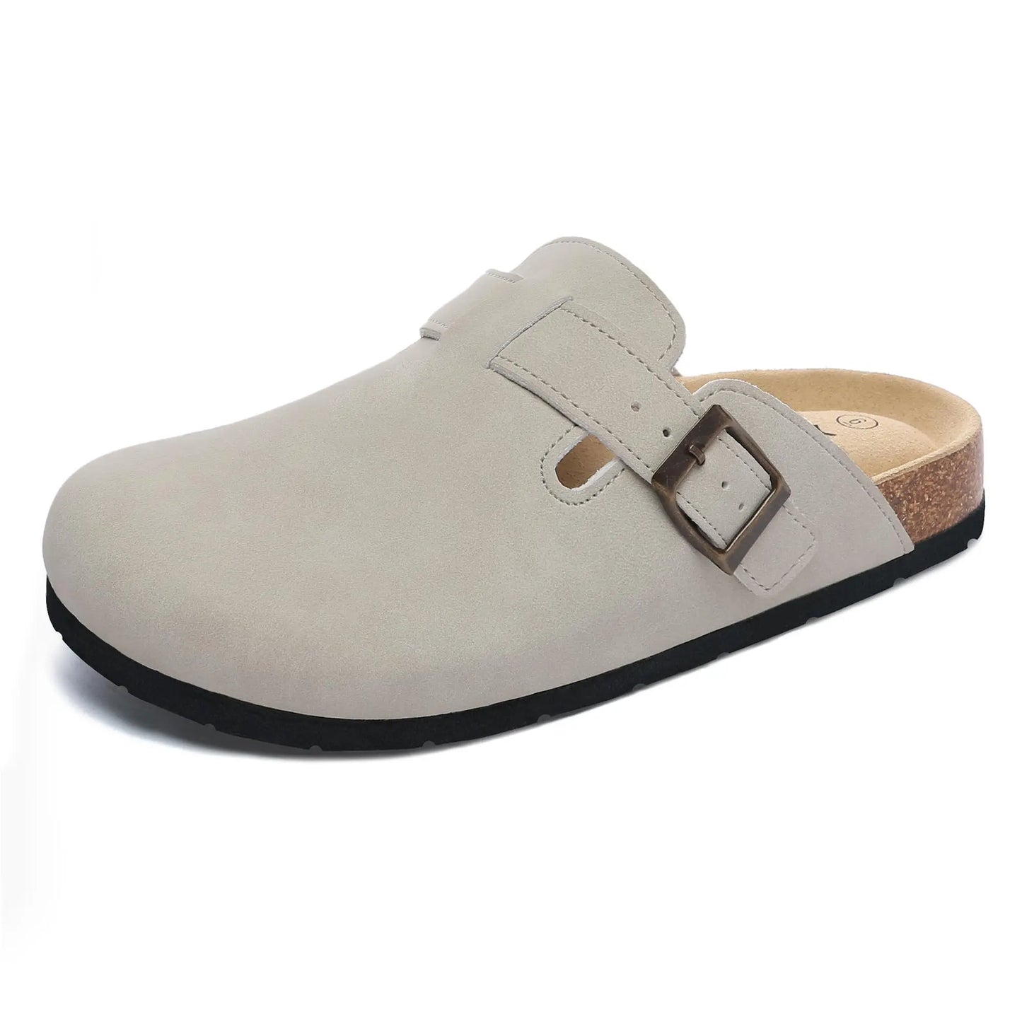 Women's Suede Clogs Shoes Adjustable Buckle Slip Casual Fashion Footbed Home Clog Falt Slippers New 2024