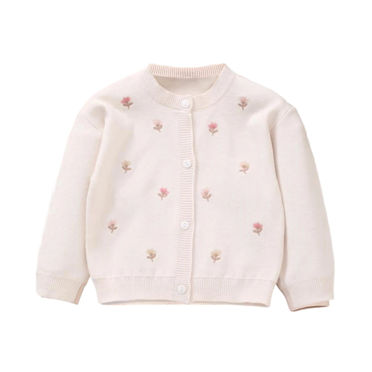 Toddler Girl Hooded Sweater Soft Knit Pullover with Cute Animal Embroidery Long Sleeve Button Closure Winter Coat for Baby