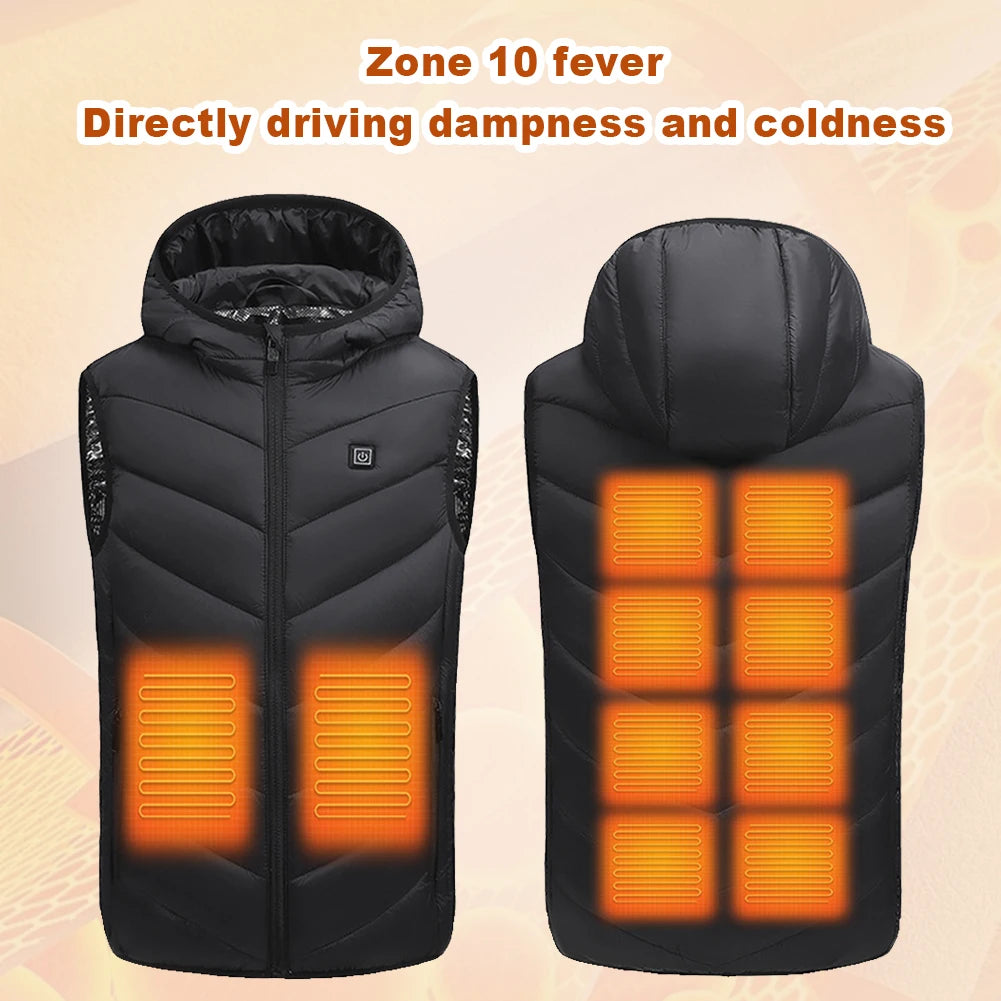 10 Heating Zones Heated Vest USB Electric Heated Jackets Thermal Winter Warm Jacket for Kids