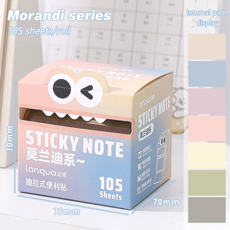 105Sheets Pull-out Sticky Notes Portable Sticky Notes Transparent Colorful Sticky Notes Waterproof Self-Adhesive Sticky Notes