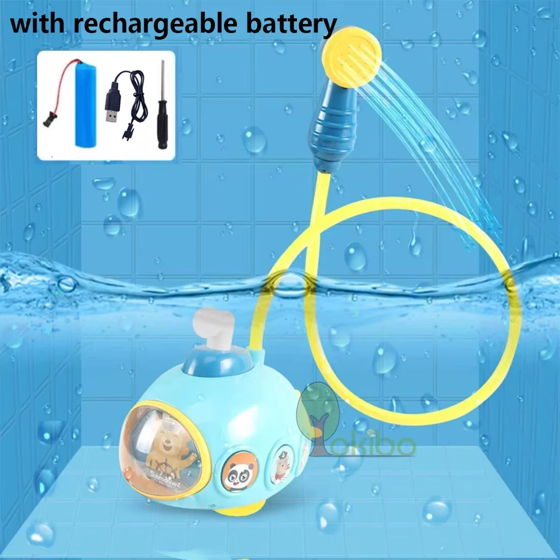 Baby Bath Toys for Kids Electric Submarine Shower Sucker Baby Toys Spray Water Toys Bathtub Toys Sprinkler Baby Shower