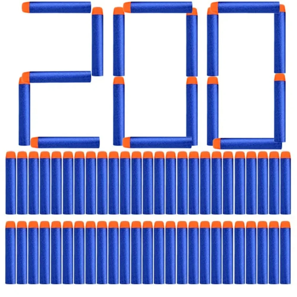 200/100pcs Blue Solid Round Head Bullets 7.2cm For Nerf Series Blasters Refill Darts Kids Toy Gun Accessories