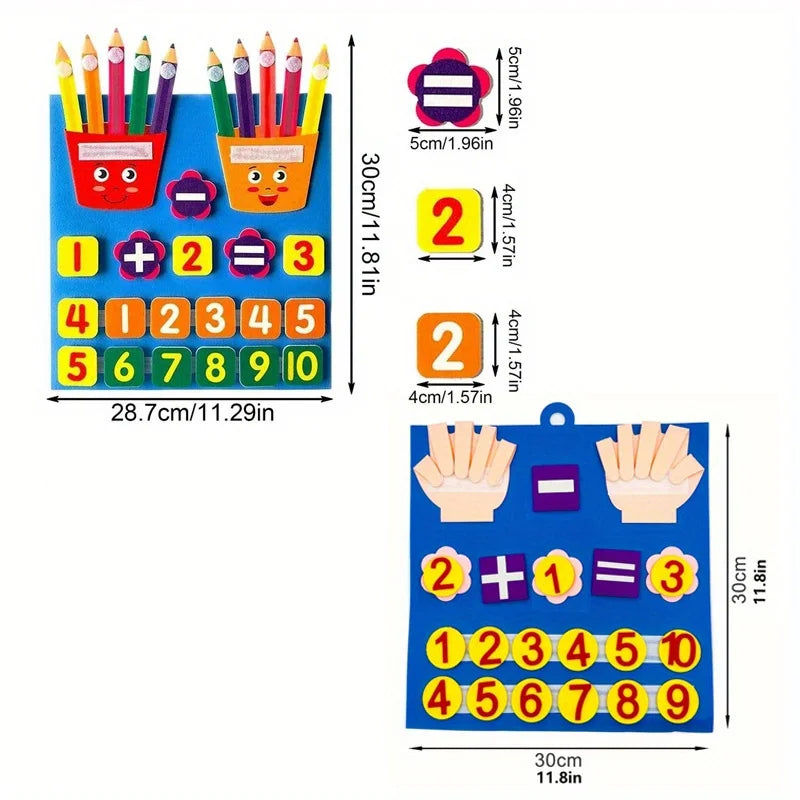 2 Pcs Kid Pencil Shape Toys Felt Finger Numbers Math Toy Children Counting Early Learning for kids Develop Christmas Gifts