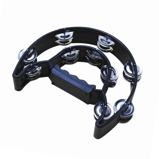 Handheld Tambourine Double Row Handbell Ergonomic Handle Grip Tambourine for KTV Party