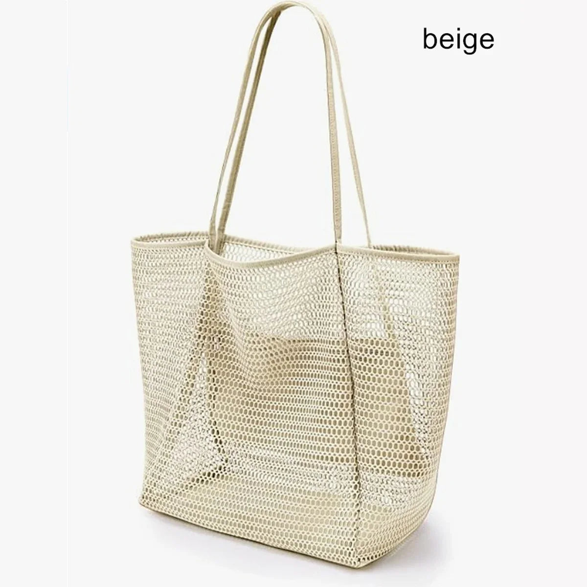 Mesh Beach Tote Womens Shoulder Handbag，Women's Portable Washing and Swimming Clothing Storage Bag