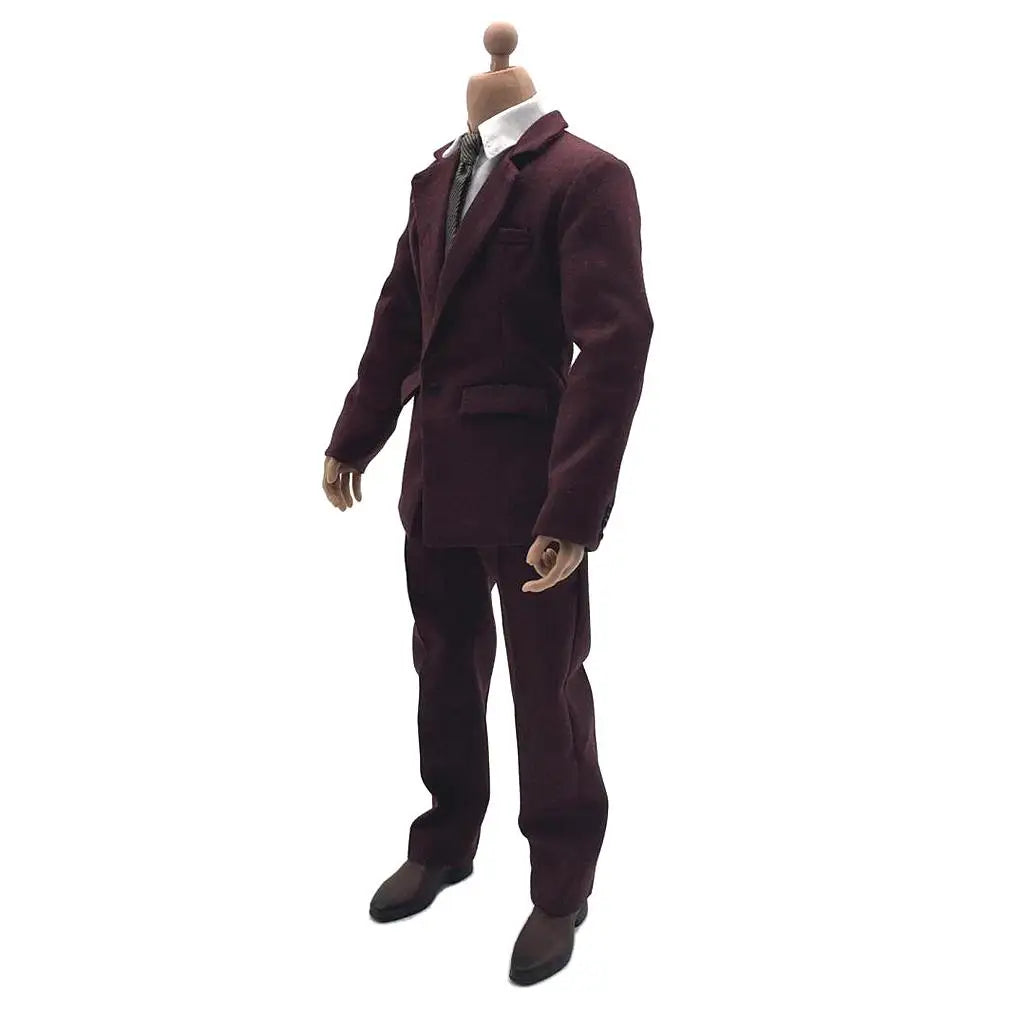 1/6 Scale Male Outfit Hoodie with Cap And Shoes Set , Deep Red
