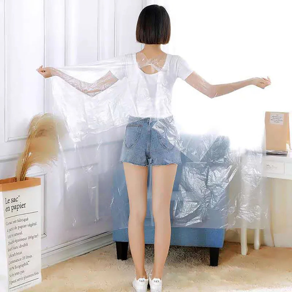 100PCS Disposable Hairdressing Cape Haircutting Hairstyling Transparent Barber Cloak Hair Dyeing Shawl