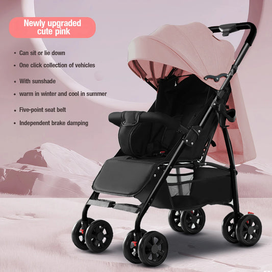 Baby Stroller Simple Style baby light carts Baby carriage Foldable Prams Sit & Lying Multifunctional Stroller Travel Portable