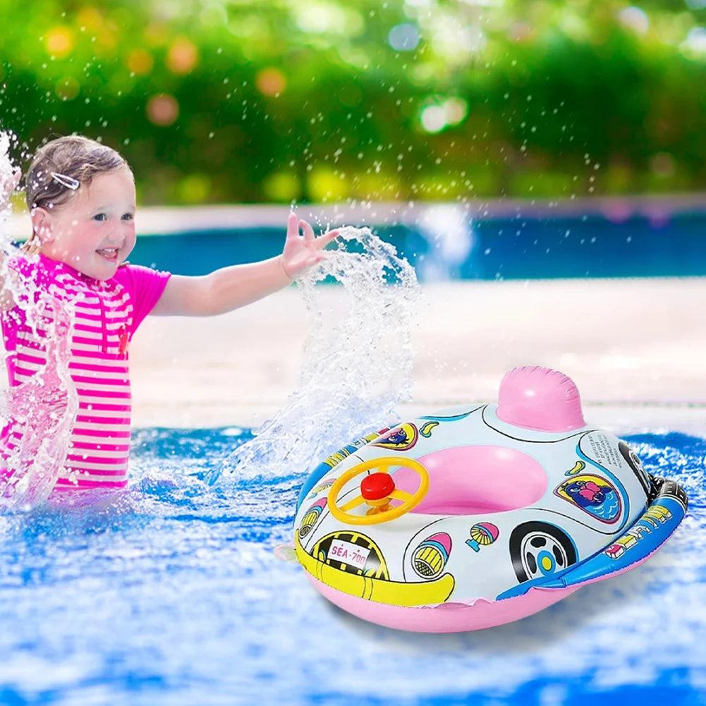 Toddler Swimming Pool Float Seat Boat PVC Baby Swim Float Rings Water Pool Swim Aid  Kids Water  for Girls Boys 3-5 Years