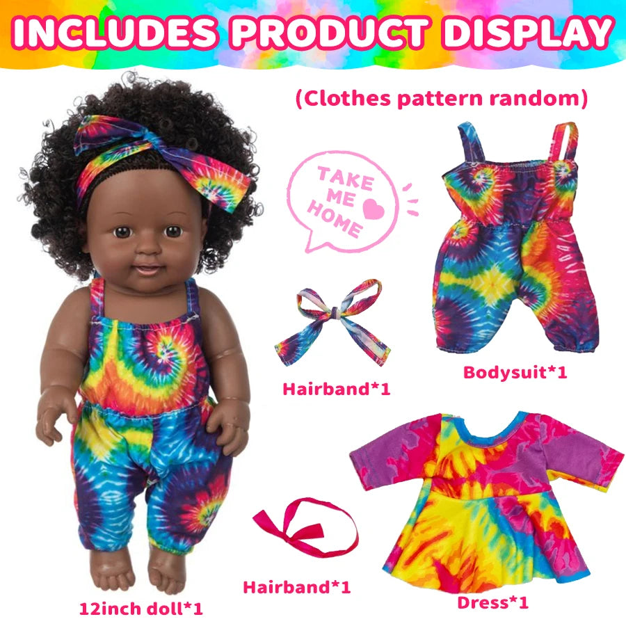 12Inch/30cm Doll Clothes 2Pes setsWashable Baby Companion Toys Simulation Dolls Soft Lifelike Sleeping Doll Soothing Girl Gift