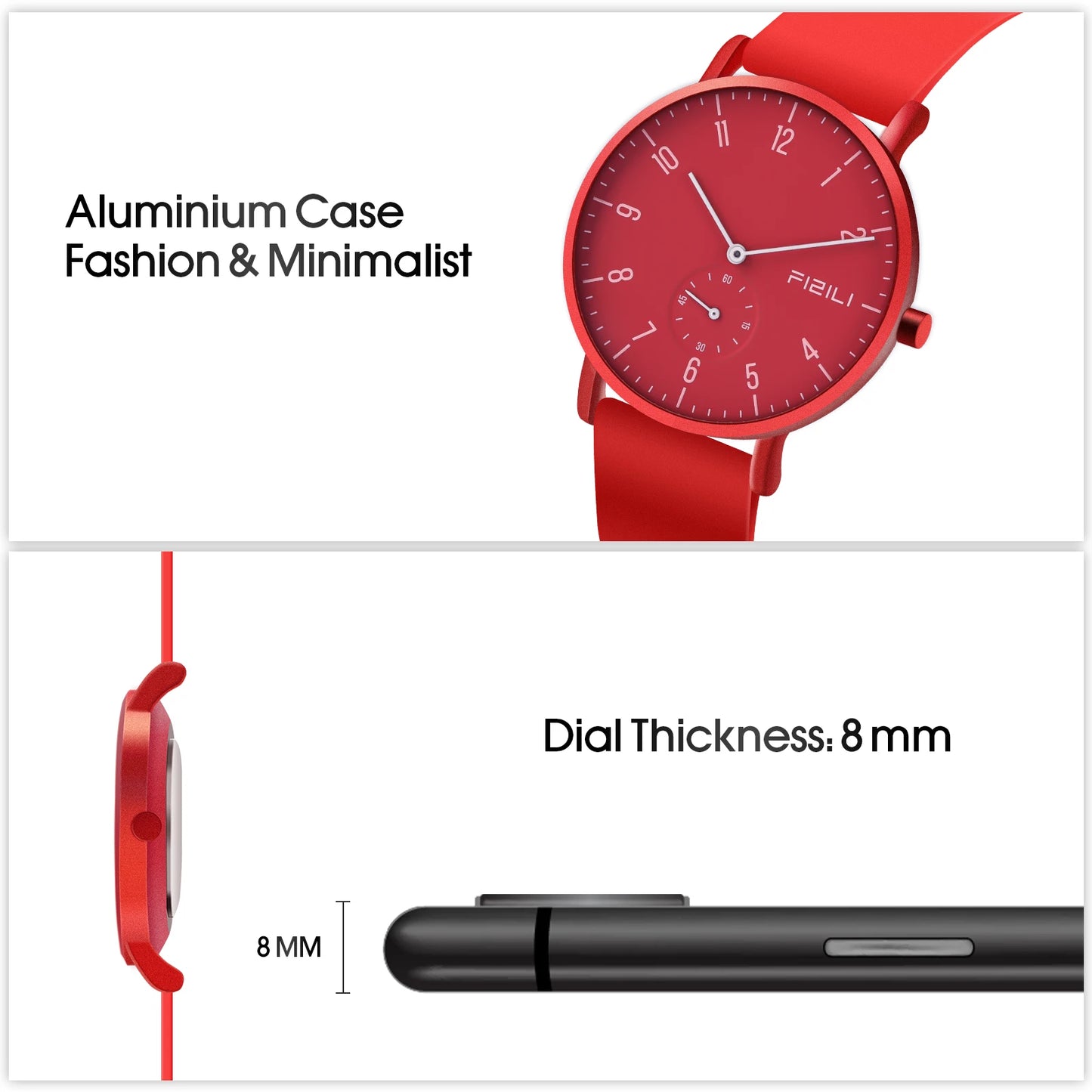 FIZILI Men's Minimalist Ultra-thin Waterproof Quartz Watch Women's Quartz Watch Minimalist Design Casual Fashion Luxury Watches