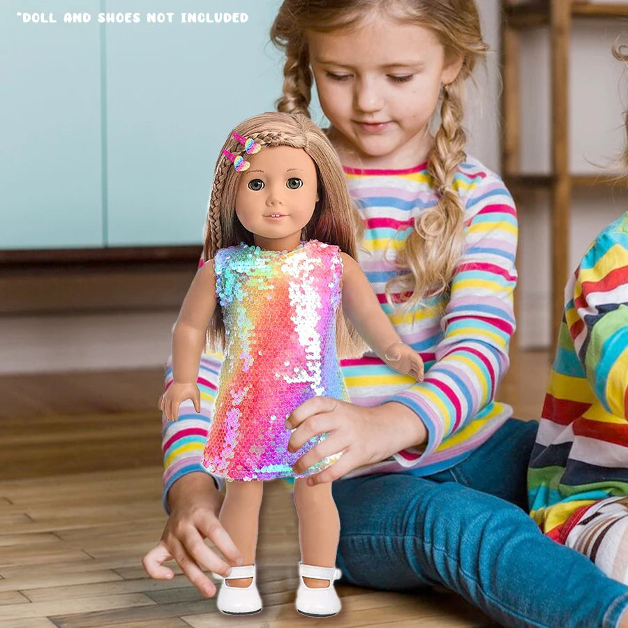 18Inch&45Cm Pop Doll Clothes Dress Top Short Skirt Shoes Phone American Reborn Baby Doll Clothing Knapsack Accessories Girl Gift