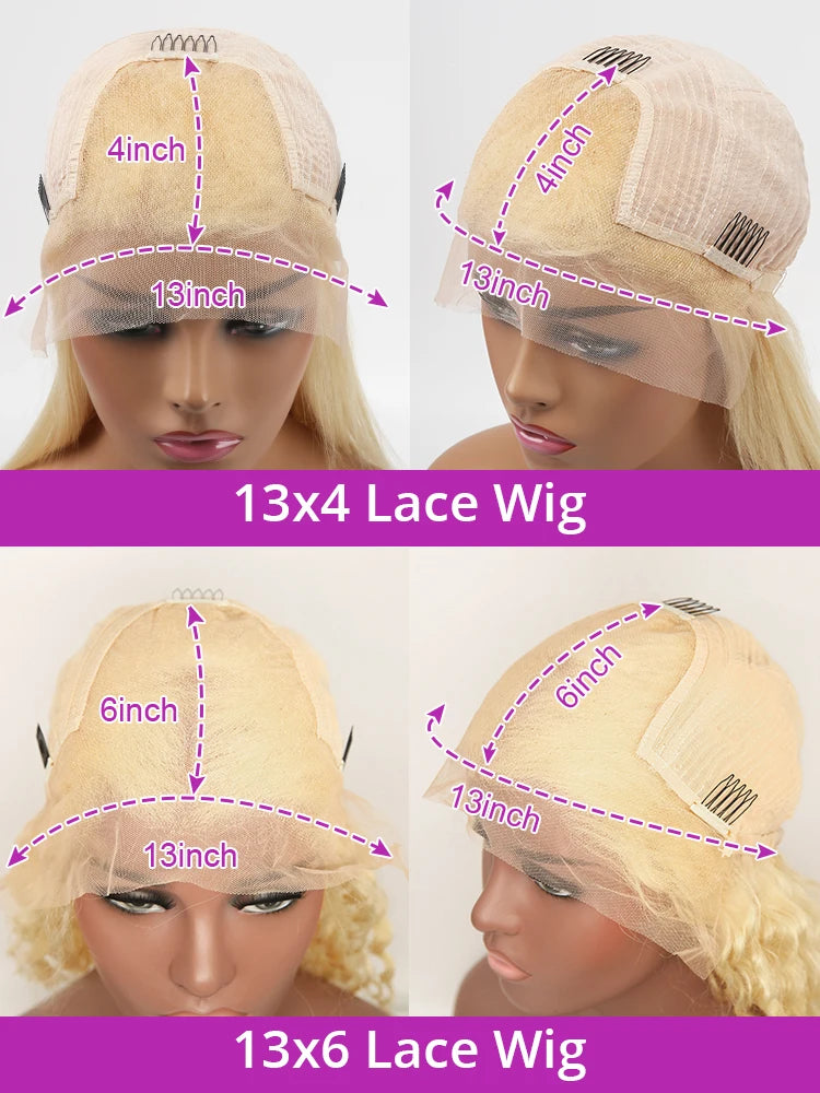 30 40 Inch 13x4 Lace Frontal Wig 613 Honey Blonde Brazilian Remy 613 Colored Body Wave 13x6 Lace Front Human Hair Wigs for Women