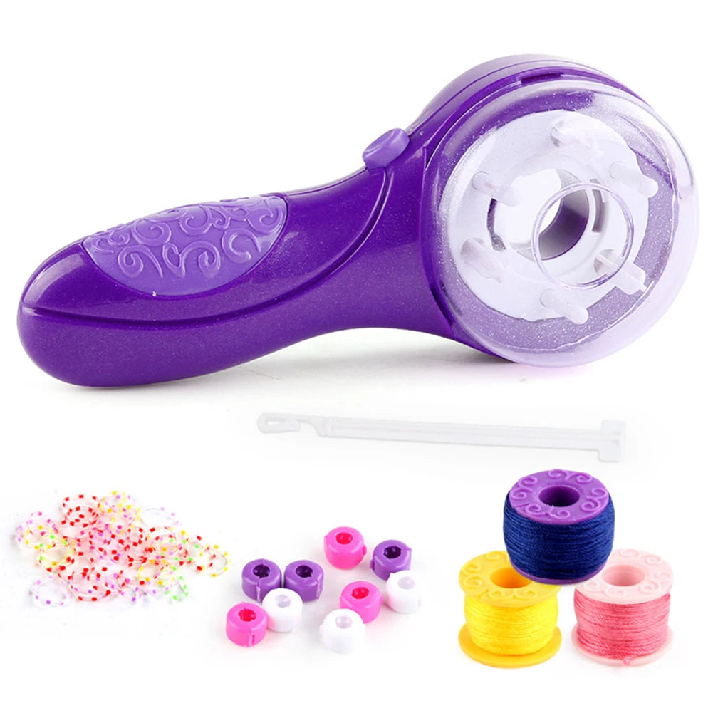 Hair Braider Machine Automatic Hair Braider Salon  with Hair Hook Rubber Band Electric Hair Braider Funny Gift for Teen Girls