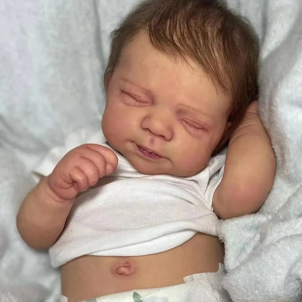 Risbecko 19 inch Already Painted Finished Reborn Baby Doll - Handmade Reborn Preemie Baby Newborn Kids Toy Gift Girl Dolls