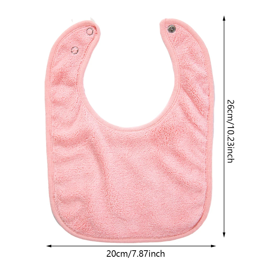 Solid Terry Towel Baby Bibs Sweet Cotton Saliva Towel Adjustable Korean Kids Boys Girls Pocket Bandanas Feeding Burp Clothes