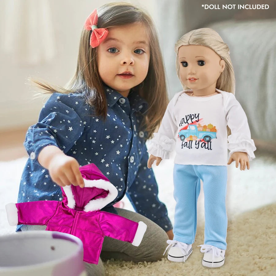 New Jacket Sweat Pants Dress Set For 18Inch/45cm  American Girl Doll Rebirth Doll Girl Doll Clothes Crown Accessories Girl Gift