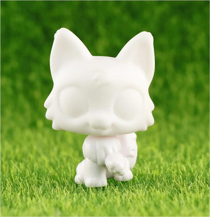 White Base Pet,Lovely Shorthair Cat Collie Husky Action Figure Boys Girls Kids Xmas Gift Best Gift(Click on the option you want)