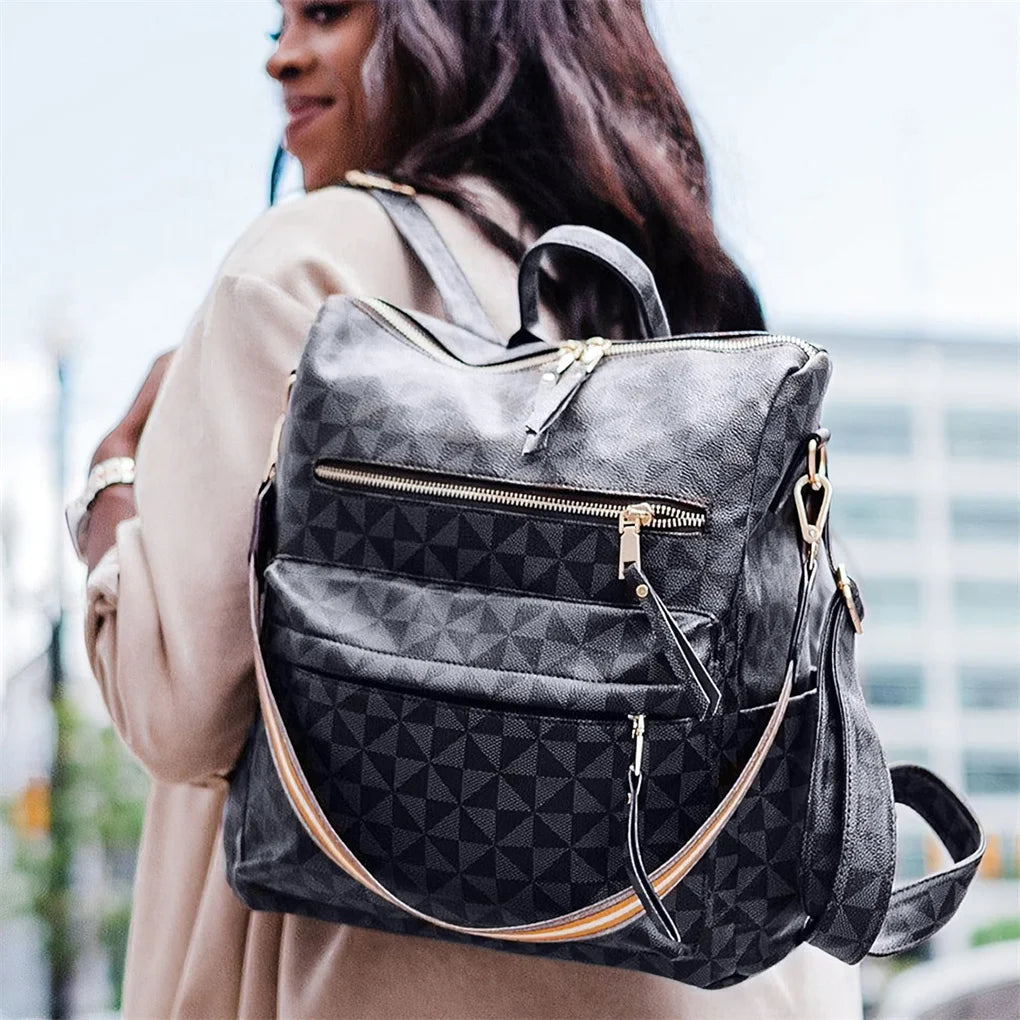 Women's Fashion Backpack Purses Multipurpose Design Handbags and Shoulder Bag Pu Leather Women Backpack School Bag