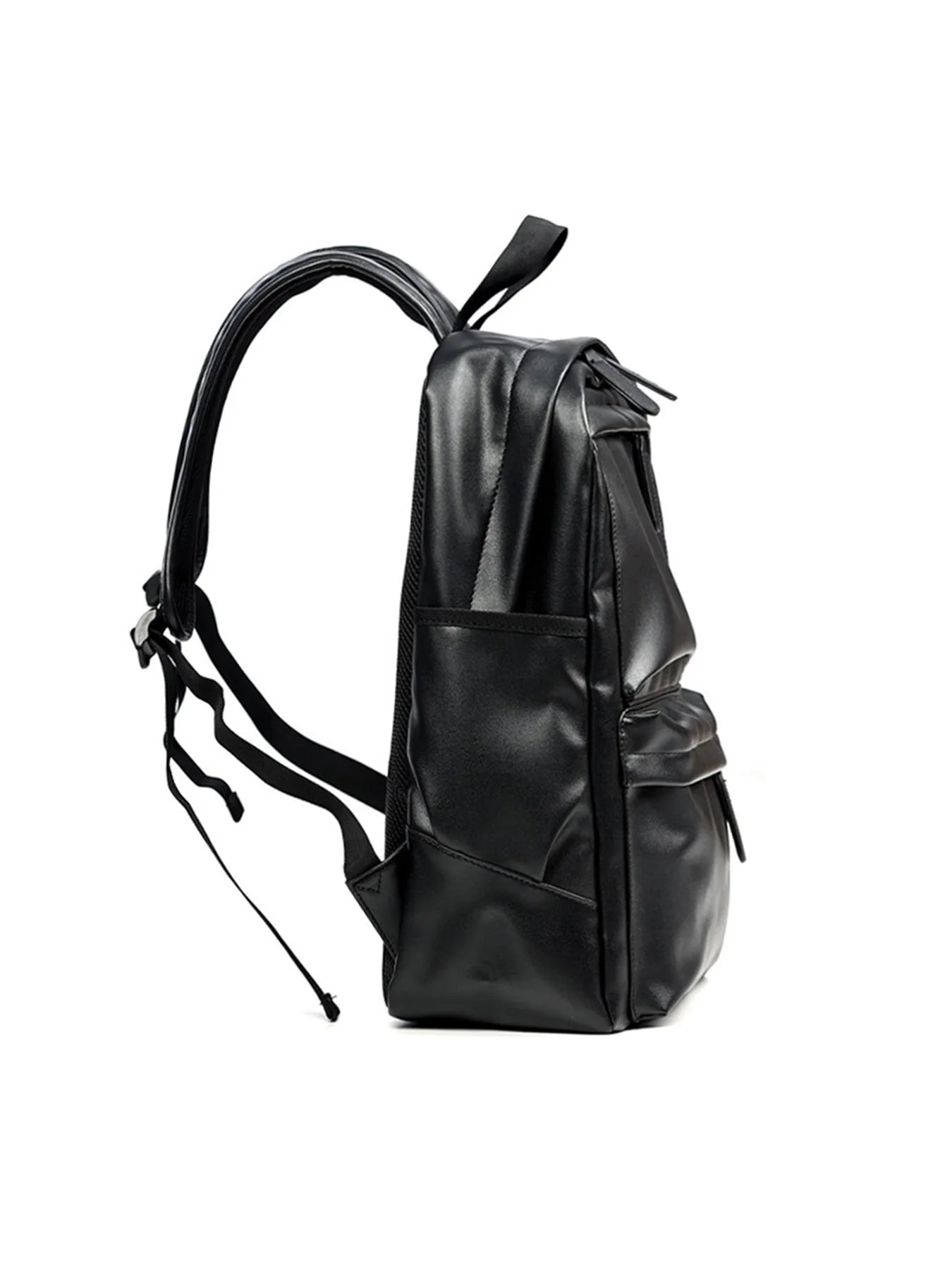 Men's Fashion Backpack PU Leather Waterproof Casual Travel Bag for 14-Inch Laptop