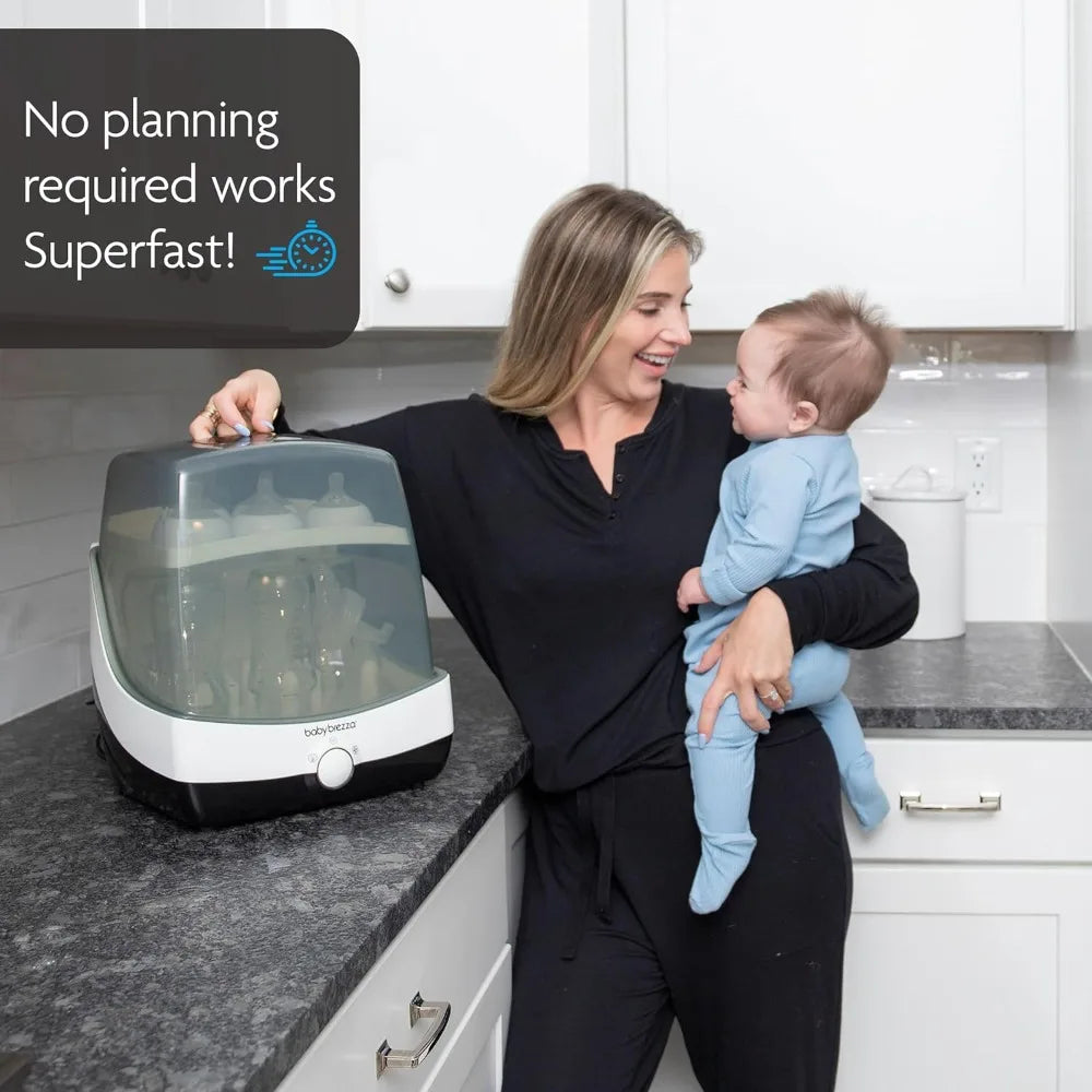 10 Minute Baby Bottle Sterilizer + Dryer - Superfast Electric Steam Sterilization - Universal Sterilizing for All Bottles