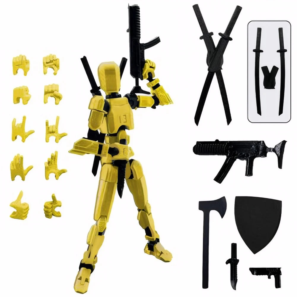13 Robot Action Figure with Multiple Accessories Multi-Jointed Action Figures Action Figure Dummy Desk Decoration Gifts for Him