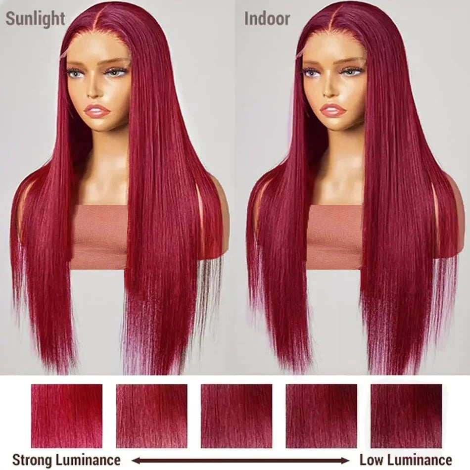 13x6 Hd Lace Front Human Hair Wig straight Brazilian Human Hair Wigs Burgundy 13x4 Transparent Hd Lace Frontal Wig for Women
