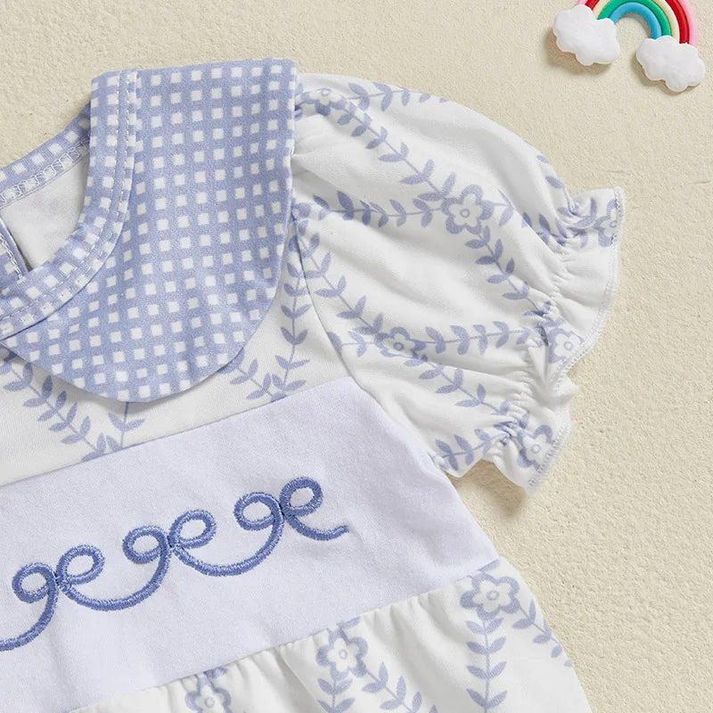 Adorable Toddler Dress with Floral Embroidery and Ruffled Trim Perfect for Summer Parties and Playdates Sleeveless Baby Girl