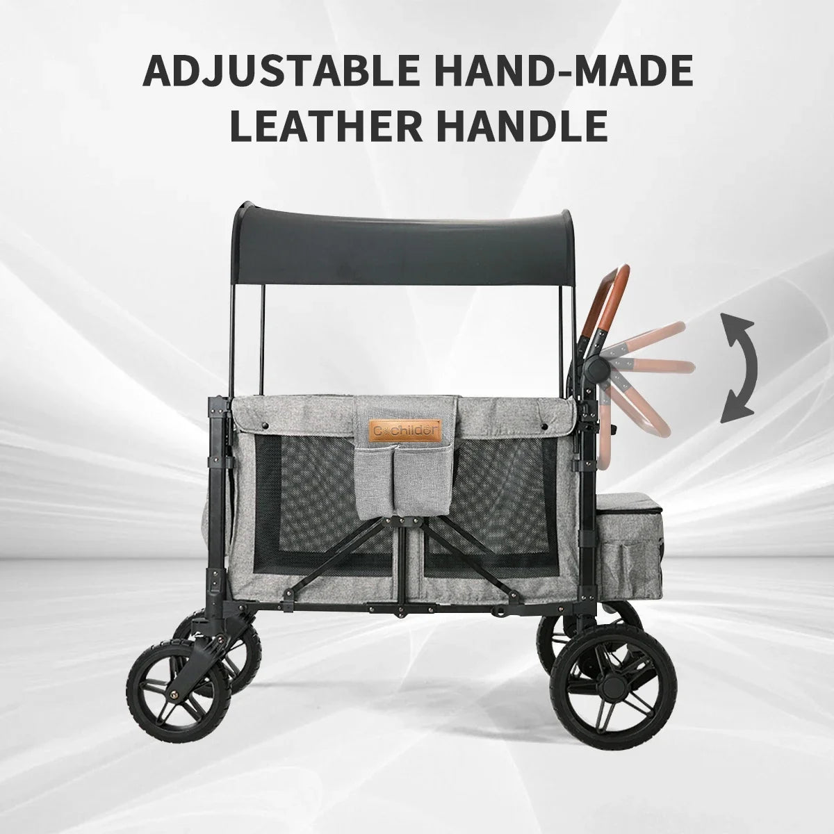 Baby camper van, a stroller suitable for four children, foldable, with a detachable sunshade, perfect for autumn outings