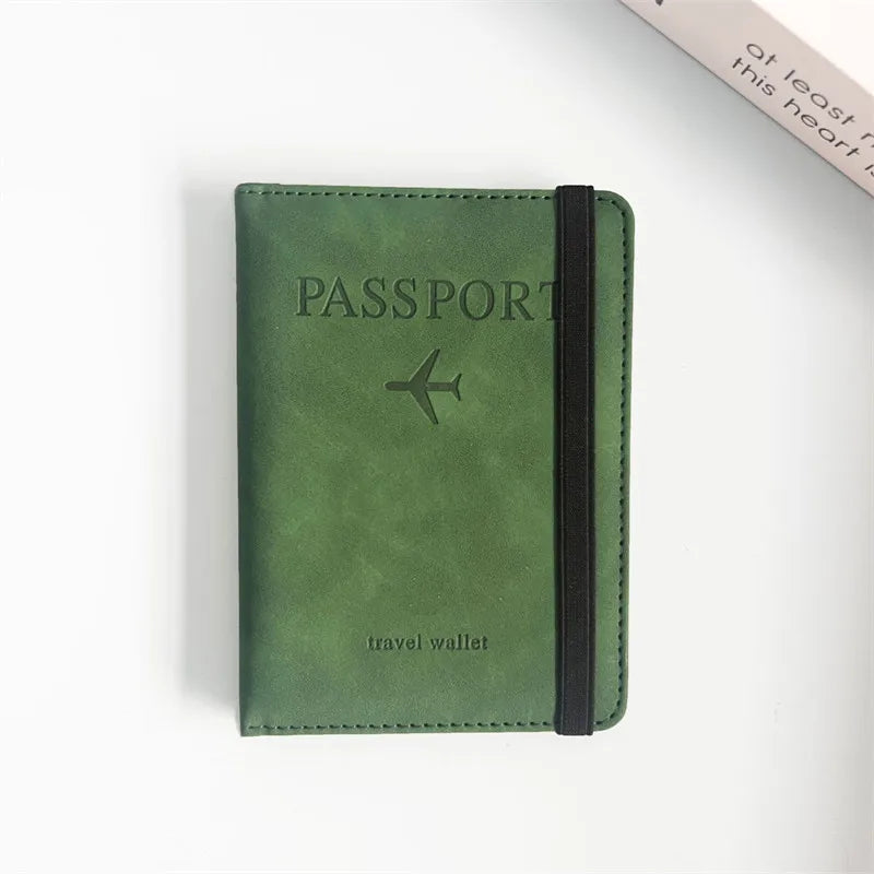 Women Men Vintage Business Passport Covers Holder Multi-Function ID Bank Card PU Leather Wallet Case Travel Accessories