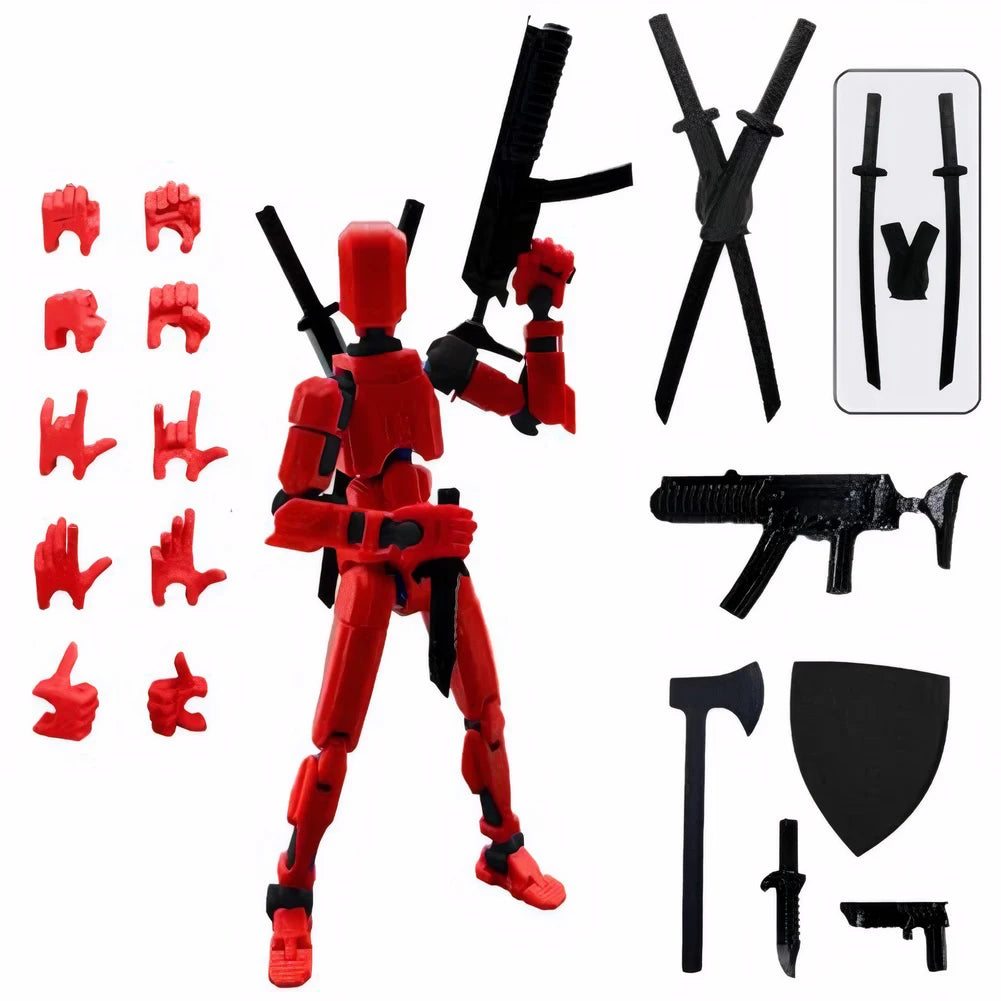 13 Robot Action Figure with Multiple Accessories Multi-Jointed Action Figures Action Figure Dummy Desk Decoration Gifts for Him