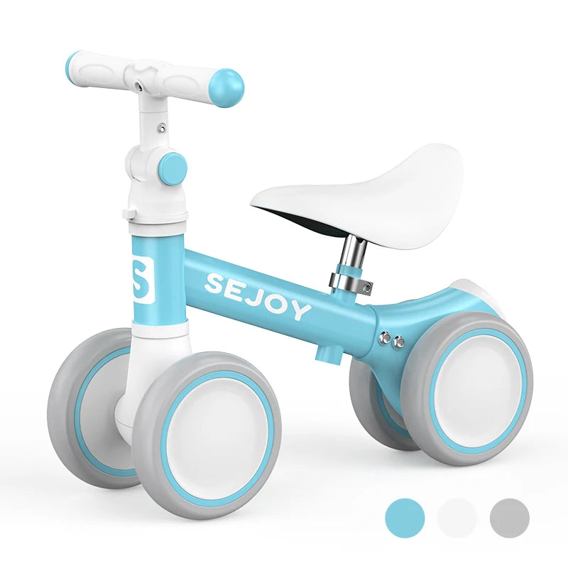 Sejoy Baby Balance Bike for 12-36 Months Gifts,Cute Toddler Bikes to Train Baby from Standing to Running with 4 Wheels