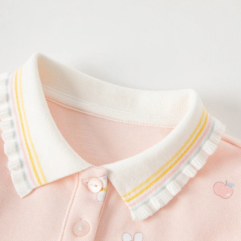 Dave Bella Short Sleeve Cotton Polo T-Shirt for Gilrs Cute Summer Bubble Tops Little Kids T-Shirts Top Tee DB2235519