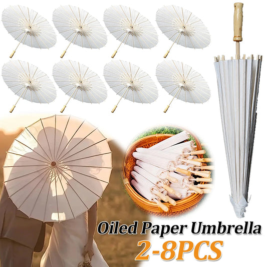 Oiled Paper Umbrella Photography Props Handmade Paper Umbrella Decorative Chinese Parasol for Wedding Party Decor