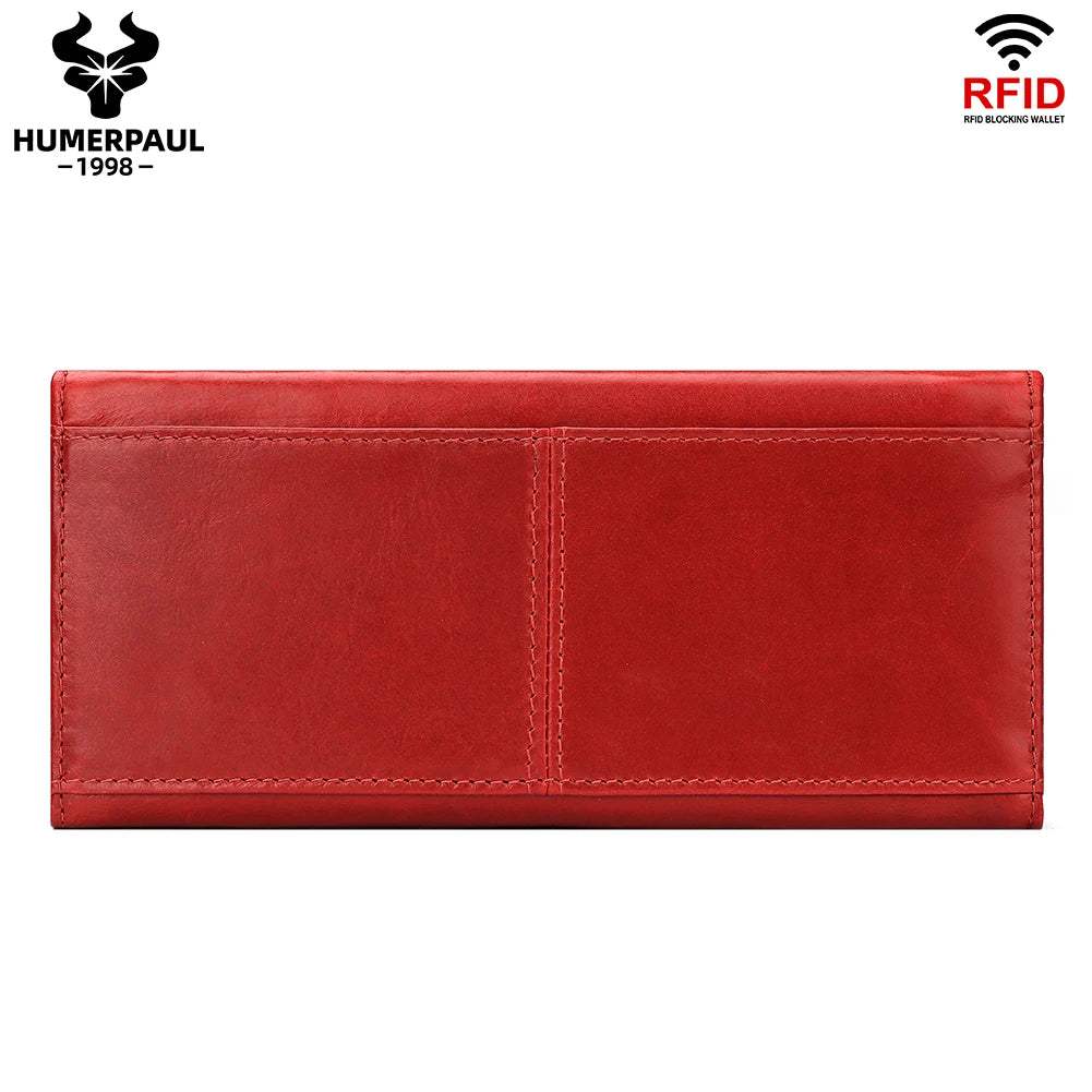 HUMERPAUL Fashion Wallet For Women Luxurious Leather Ladies Long Cell Phone Handbag Multi-Function Casual Cards Holder   ﻿