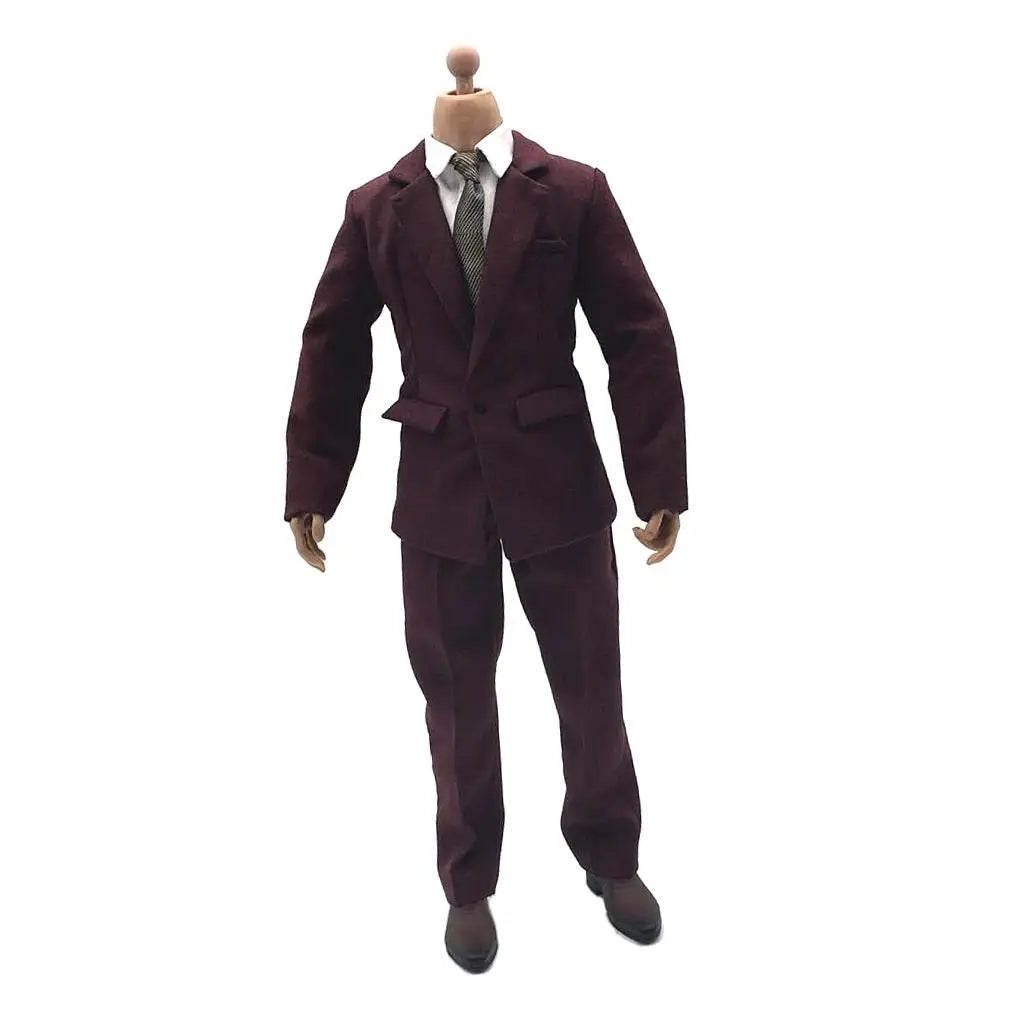 1/6 Scale Male Outfit Hoodie with Cap And Shoes Set , Deep Red