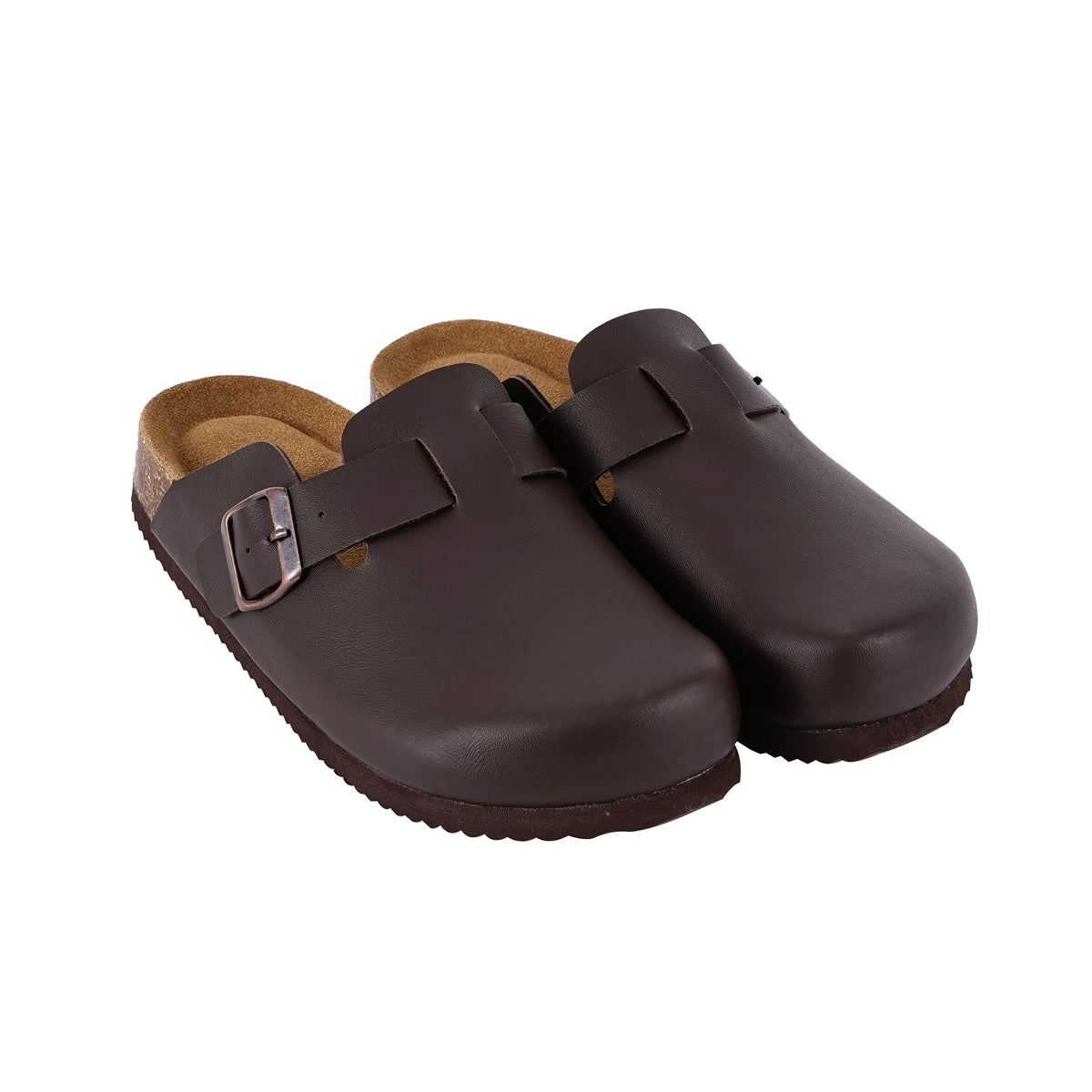 SUFU hot Sales Cork Mules Slippers For Women Fashion Leather Clogs Shoes Classic Cork Antislip Outdoor Slippers
