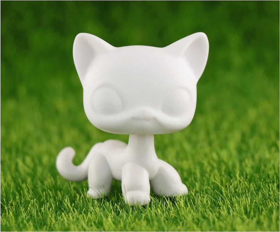 White Base Pet,Lovely Shorthair Cat Collie Husky Action Figure Boys Girls Kids Xmas Gift Best Gift(Click on the option you want)
