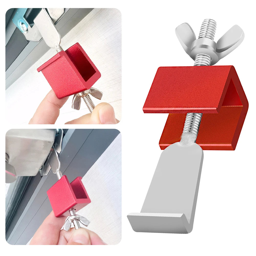 Anti-Theft Door Lock Slide Security Lock Stopper Aluminum Alloy Window Lock for Kids Pets Home