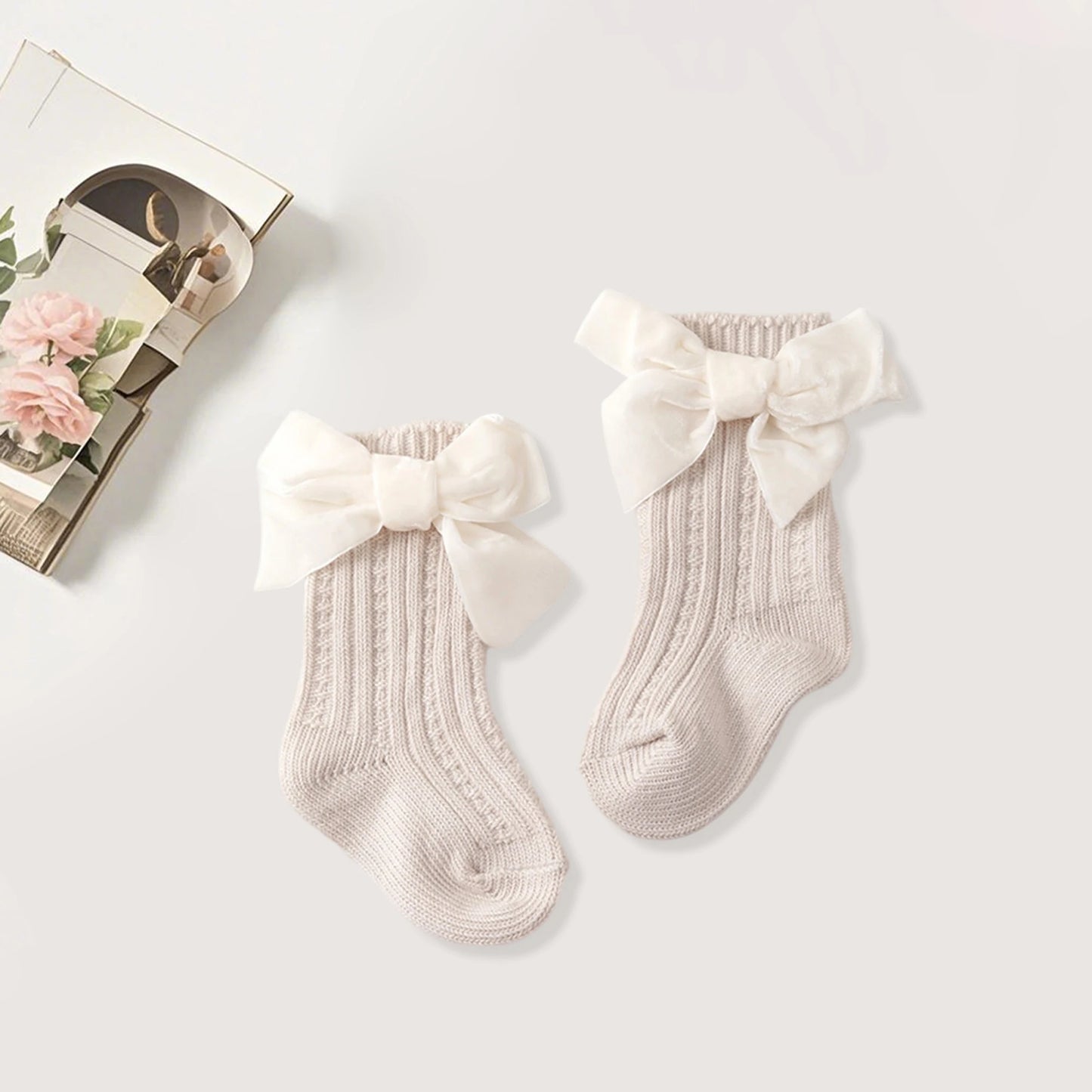 Adorable Toddler Knee High Socks with Lovely Lace Trim and Non-Slip Grip for Fall and Winter Wear